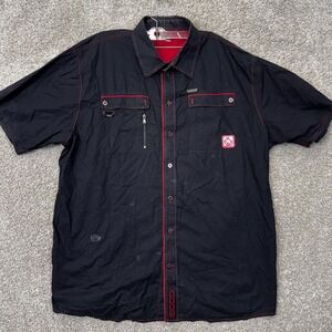 Coogi Shirt Mens XXXL Heritage 1969 Black Red Contrast Stitch Button Down Cotton